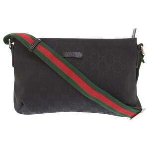 GUCCI Authentic Black Leather Shoulder Bag